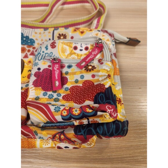 Lily Bloom Hello Sunshine Satchel Handbag Purse Crossbody 7 Pockets - Picture 3 of 9